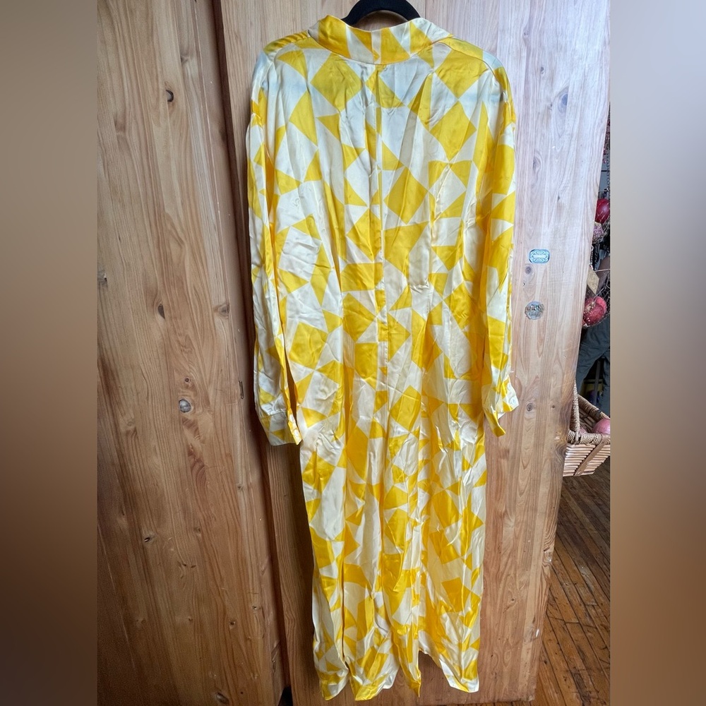 ATELIER DELPHINE Saskia Luxe Butter Jumpsuit Mid Century Print Silky Cupro L NWT - Picture 5 of 16